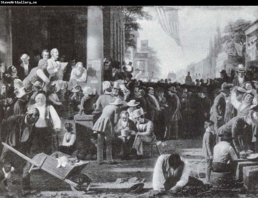 George Caleb Bingham Das Urteil des Volkes oder Verkundung des Wahlergebnisses